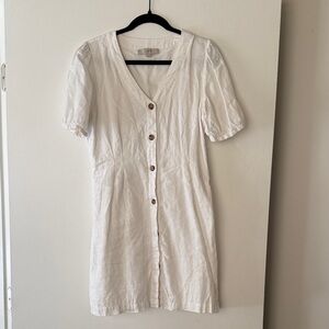 White Button-Down Women's Dress